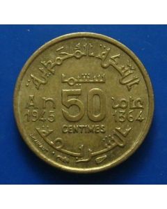 Morocco   50 Centimes1945 Y# 40 