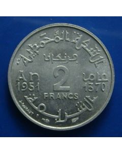Morocco   2 Francs1951 Y# 47 
