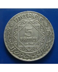 Morocco   5 Francs ah1352 Y# 37 