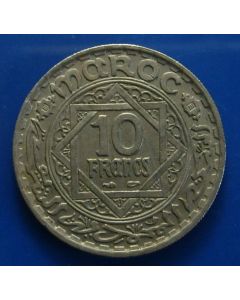 Morocco   10 Francs ah1366 Y# 44 