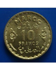 Morocco   10 Francs ah1371 Y# 49