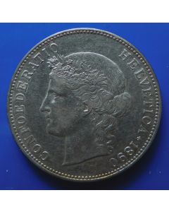 Switzerland 5 Francs1890km# 34 