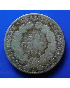 France  50 Centimes 1894A km# 834.1