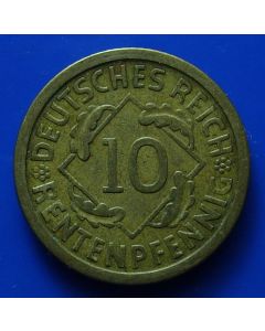 German, Weimar Republic  10 Rentenpfennig 1924A km# 33