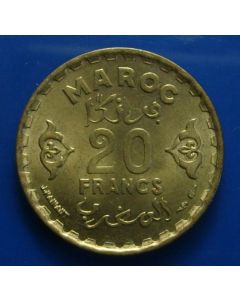 Morocco   20 Francs ah1371 Y# 50 