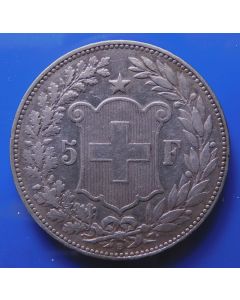 Switzerland 5 Francs1895km# 34 