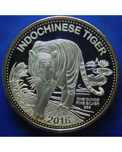 Lao	 500 Kip	2016	Indochina Tiger – Silver / Proof