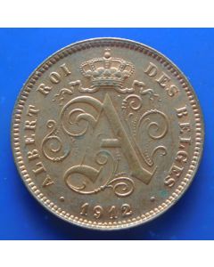 Belgium 	 2 Centimes	1912	 (des Belges)  French Text  (km# 64)