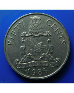 Bermuda 	50 Cents	1985	 National arms