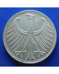 Germany-Federal Republic 	 5 Mark	1951 G	 - Large eagle, Silver (Karlsruhe Mint)