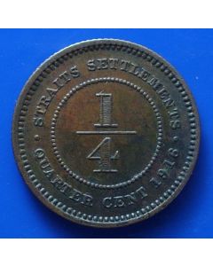 Straits Settlements  ¼ Cent1916 km# 27 