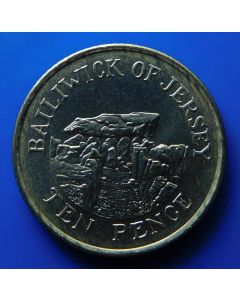 Jersey 	 10 Pence	1992	 - La Houque Bie, Faldouet, St. Martin