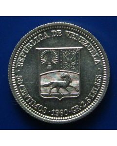 Venezuela  50 Centimos1960 Y# 36a  Silver - UNC