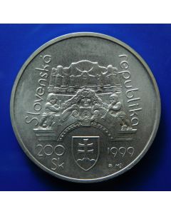 Slovakia	 200 Korun  1999	 50th Ann. Slovac Philharmonic - Silver