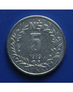 Uruguay  5 Nuevos Pesos1989 km# 92 