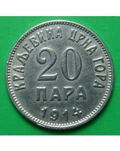 Montenegro  20 Para1914 km#19      