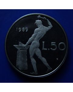 Italy 50 Lire1989km# 95.1 Proof