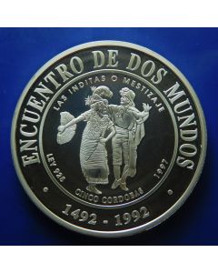 Nicaragua 	 5 Cordobas	1997	 Las Inditas o Mestizaje