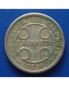 Colombia  2 Centavos1921 km# L10  - Leprosarium Coinage