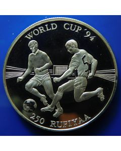 Maldive Islands 	 250 Rufiyaa	1993	1994 FIFA World Cup, United States; Llantrisant Mint – Silver / Proof