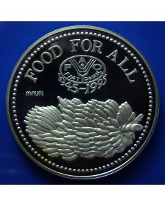 Uganda 	 5000 Shillings	1995	 F.A.O. Food for all, Bananas - Silver / Proof
