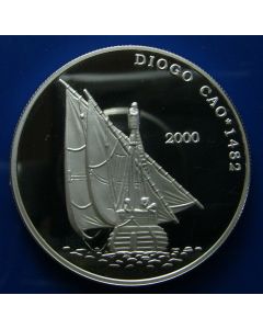 Congo Democratic Republic   10 Francs	2000  Portuguese sailing ship  - Silver / Proof