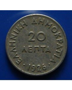 Greece  20 Lepta1926km#67