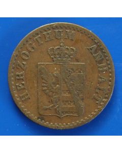 German States  Anhalt-Bernburg pfennig 1867 B km# 96