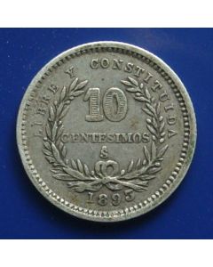 Uruguay  10 Centiesimos 1893So km# 14