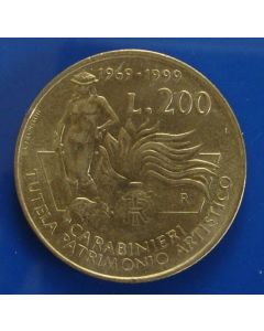 Italy km# 218 200 Lire1999