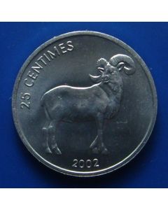 Congo Democratic Republic km# 77  25 Centimes2002