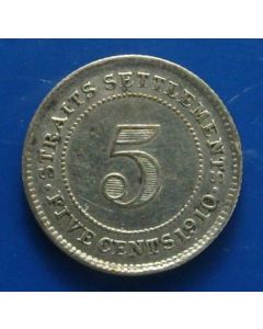 Straits Settlements  5 Cents1910 km# 20a 