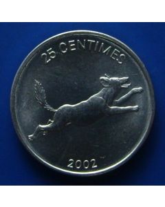 Congo Democratic Republic km# 83  25 Centimes2002