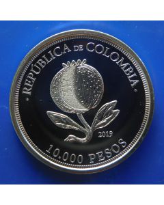 Colombia 	 10.000 Pesos	2019	100 Th ann. of the Independence of Colombia – "la china", a young woman with an indian feather hat 