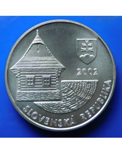 Slovakia	 200 Korun	2002	 Vlkolinec on unesco world heritage - Silver