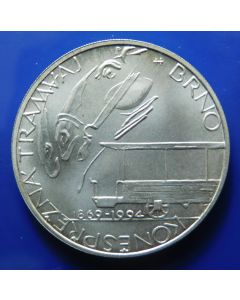 Czech Republic 	200 Korun	1994	 125th Anniversary of the Horse-drawn Tram in Brno  - Milled edge / Silver. 5,475 pieces destroyed