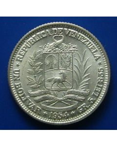 Venezuela  Bolivar1954 Y# 37  Silver - UNC