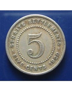 Straits Settlements  5 Cents1920 km# 34 