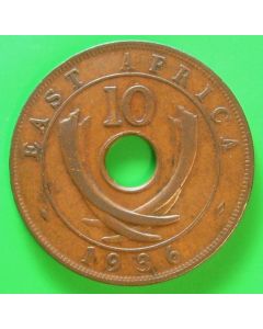 East Africa  10 Cents1936KNkm# 24   Schön# 26