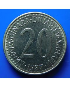 Yugoslavia  20 Dinara1987km#112  Schön#87