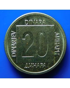 Yugoslavia  20 Dinara1988km#132   Schön#127