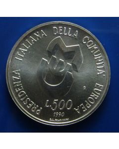 Italy  km# 137 500 Lire1990