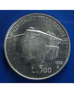 Italy km# 146 500 Lire1990