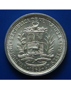 Venezuela  Bolivar  1965	 Silver / UNC