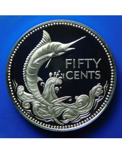 Bahamas 	50 Cents	1977	 - Silver  - Blue Marlin