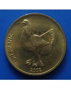 Congo Democratic Republic km# 82  Franc2002