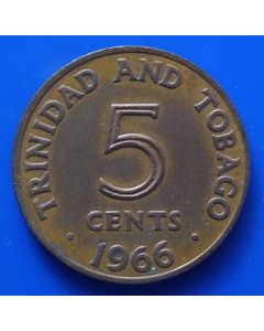 Trinidad & Tobago  5 Cents1966 km# 2 
