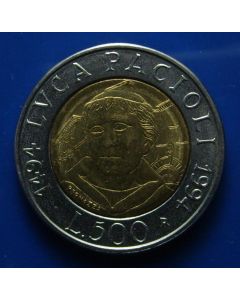 Italy km# 167 500 Lire1994