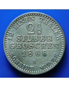 German States  Preussen 2½ Silber Groschen 1866 A km# 486