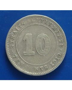 Straits Settlements  10 Cents1910 km# 21a 